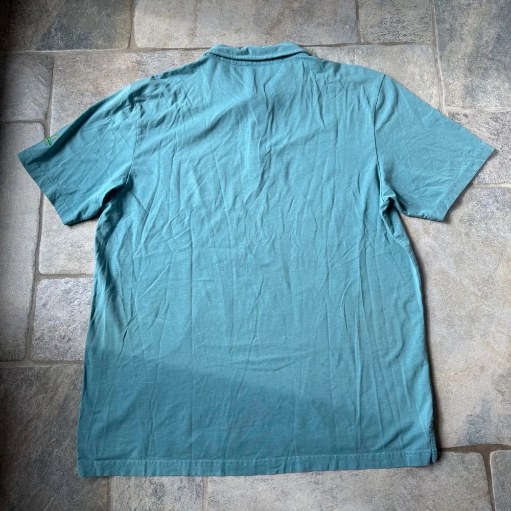 Peter Millar Seaside Wash‎ Polo Shirt L Aqua Green Stretch Cotton Comfort 1912